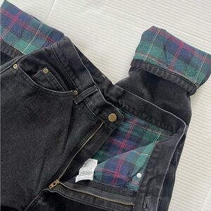 Vintage LL.Bean Mom Jeans – Flannel Lined, Faded Black Wash Size 8